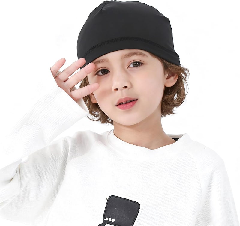 Holiberty 3 Pieces Kids Skull Cap Cooling Running Cycling Beanies Elastic Summer Bike Head Wrap Hard Hat Helmet Liner 3-12Y - Image 2